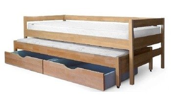 Doppelbett aus Holz mit Matratzen und Schubladen TAGO